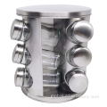 Salt And Pepper Shaker Round Seasoning Tower Organizer With 16 Bottles Supplier